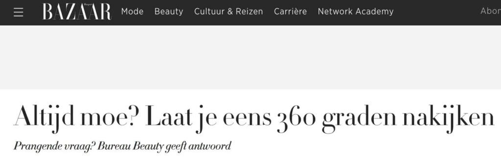 Sfeerbeeld bij het artikel: Altijd moe? Laat je eens 360 graden nakijken