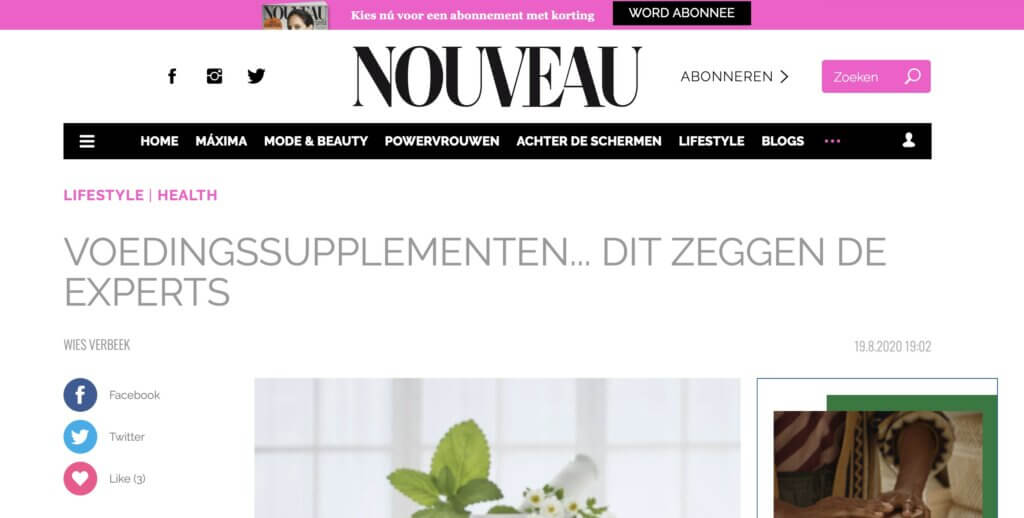 Sfeerbeeld bij het artikel: Voedingssupplementen: dit zeggen de experts