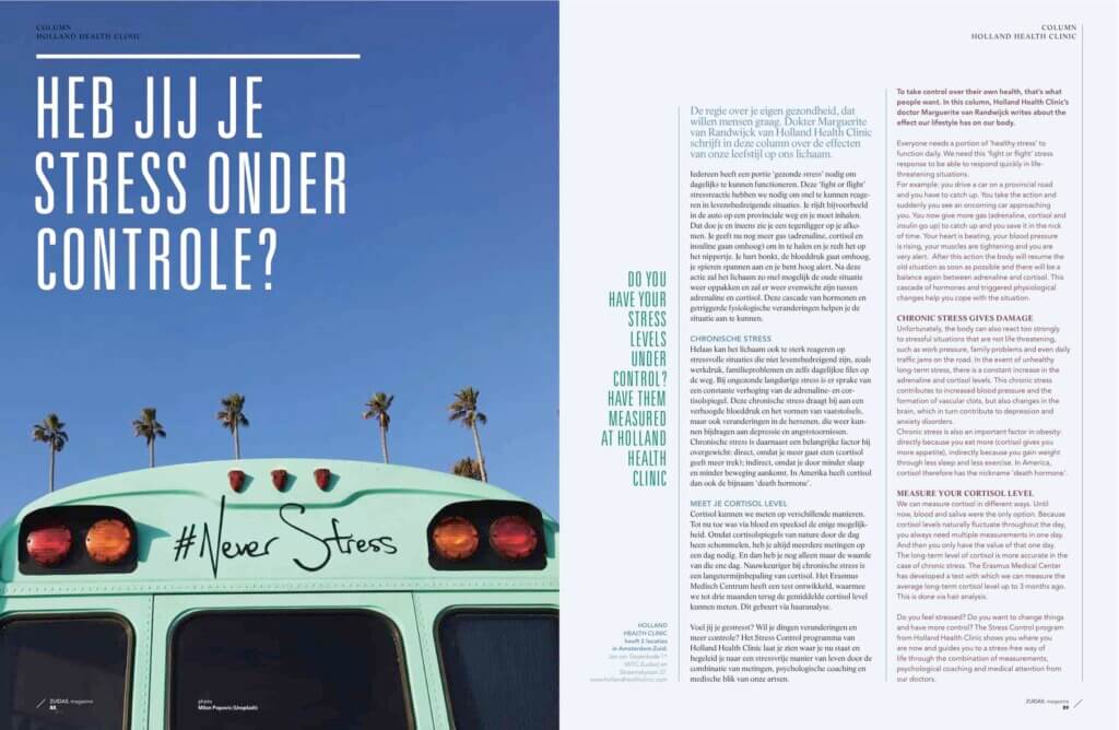 Heb jij je stress levels onder controle? Laat ze meten bij Holland Health Clinic